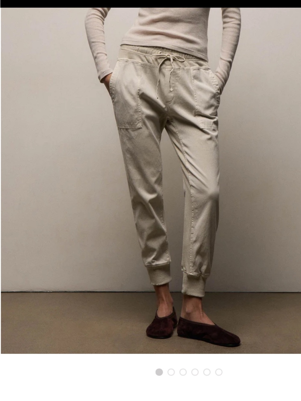 James Perse Drawstring Jogger Pants in Light Beige